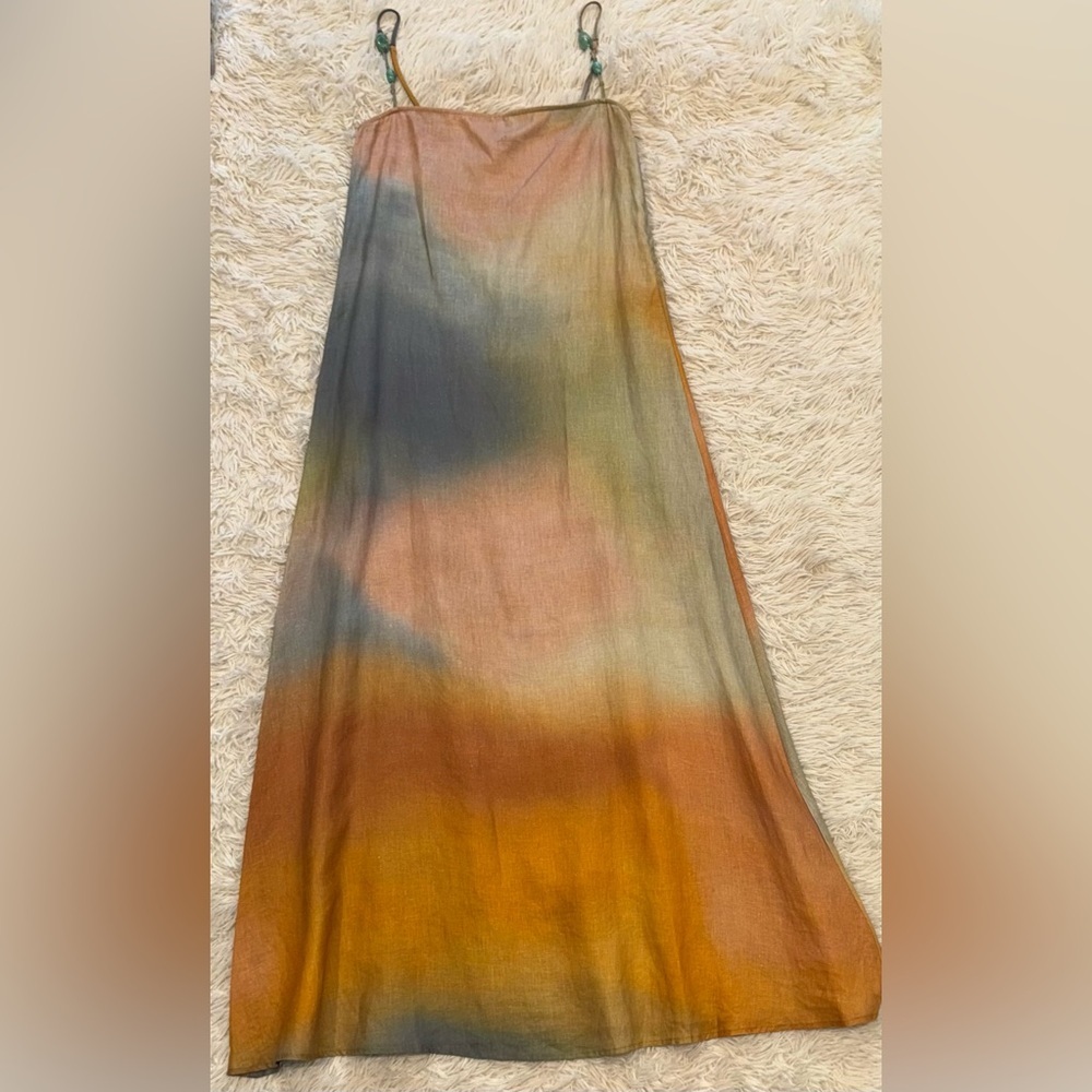 NWOT STAUD Laura Linen Boho Maxi Tank Dress sz XS - Picture 5 of 10